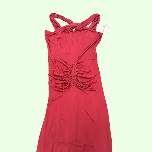 AMUR Halter Neck Red Maxi Dress - Picture 2 of 8